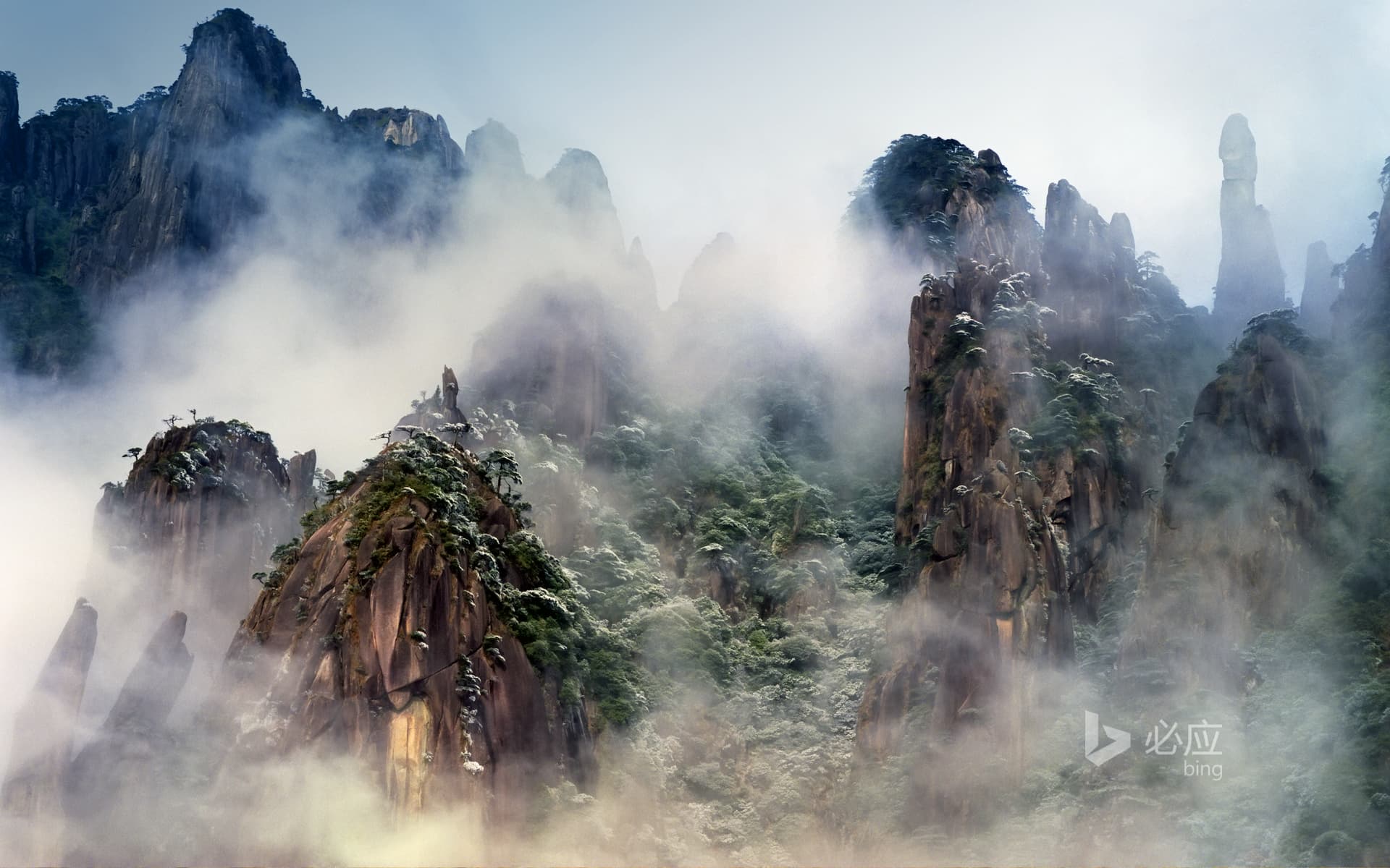 Bing Wallpaper: Mountain fog