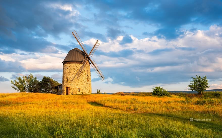 Warnstedter Mühle in the sunset, Thale, Harz, Saxony-Anhalt