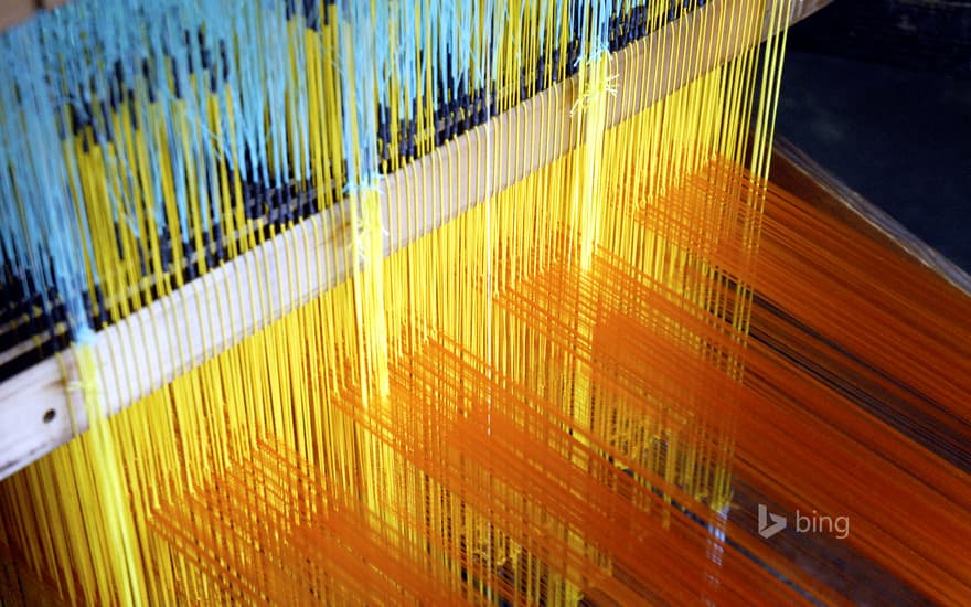 Traditional Nishijin textile weaving in Kyoto Japan