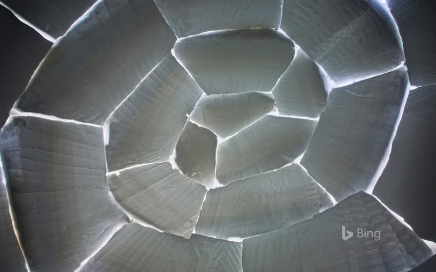 Interior of an igloo on Baffin Island, Nunavut, Canada