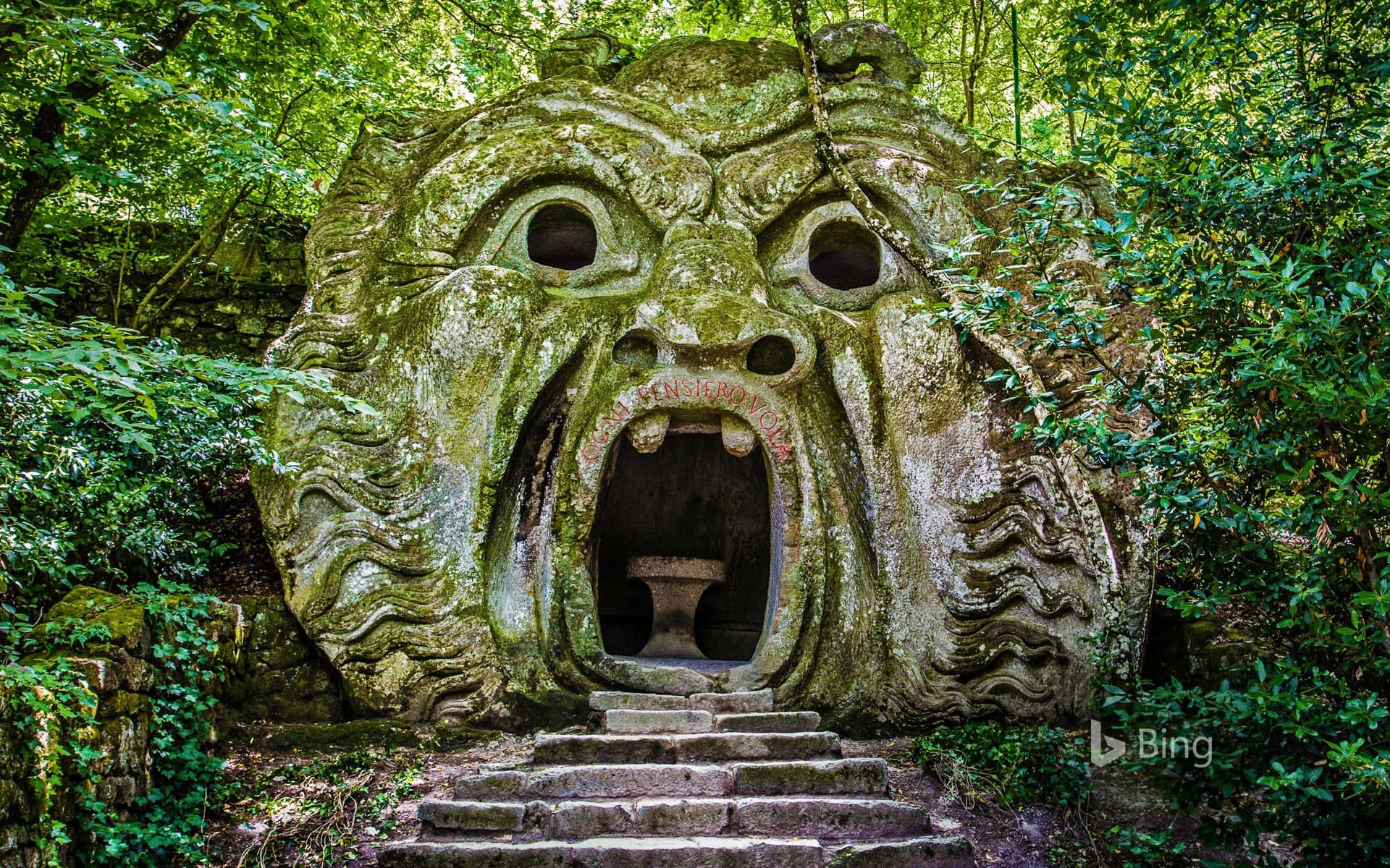 Bing Wallpaper: Orcus in the Gardens of Bomarzo in Italy