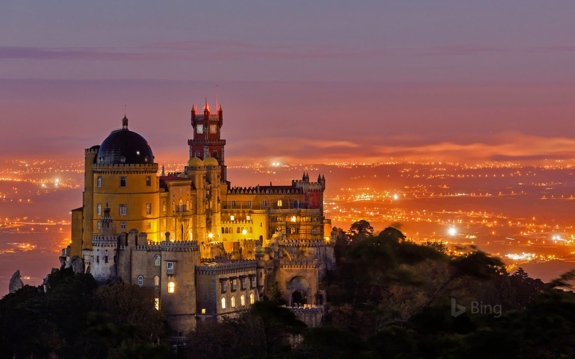 Bing Wallpaper: The Pena National Palace in Sintra, Portugal