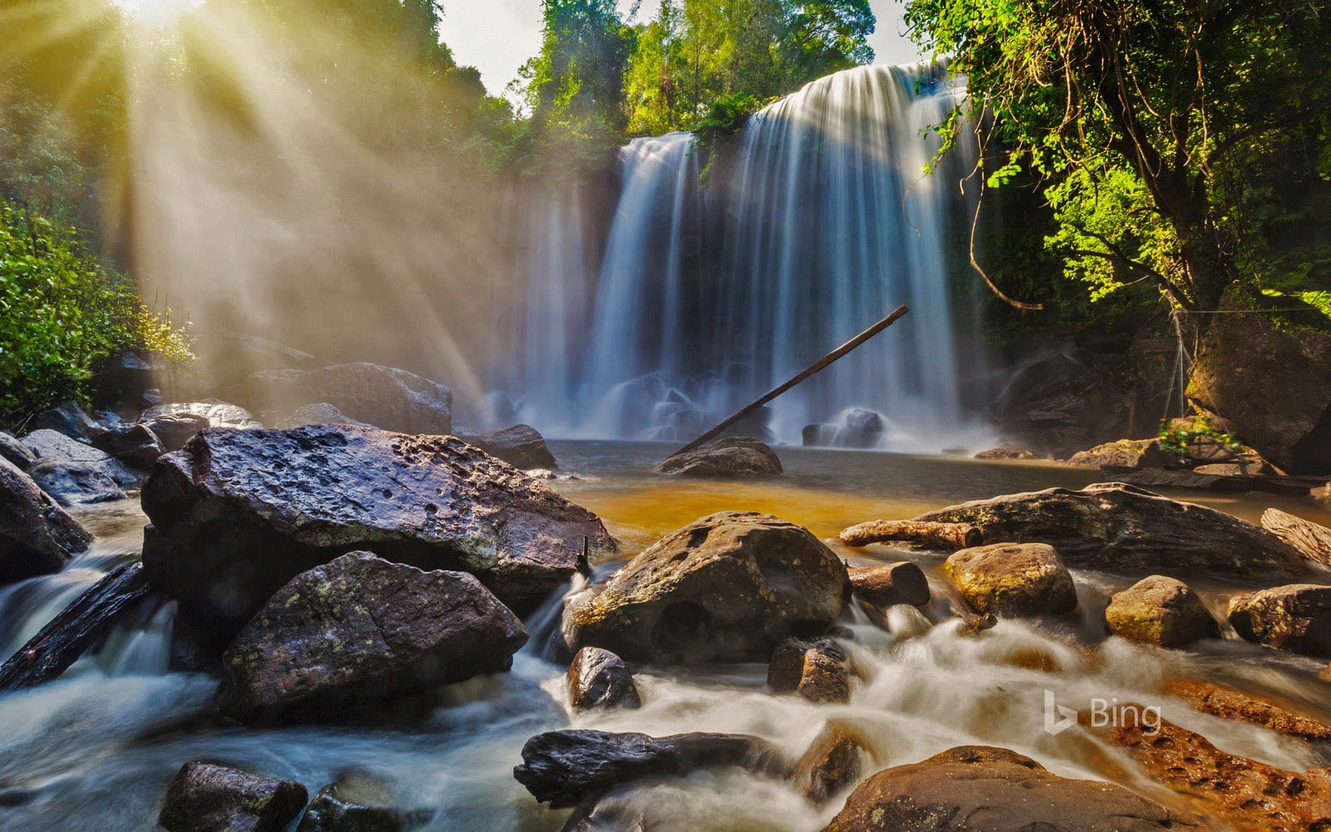 Bing Wallpaper: Waterfalls in Phnom Kulen National Park, Cambodia