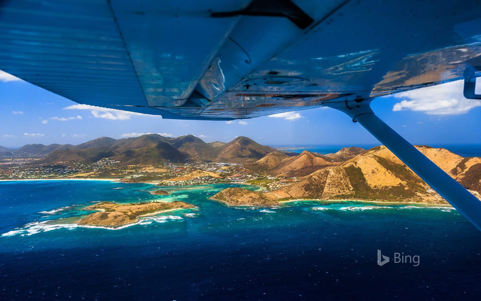 Bing Wallpaper: Nature reserve of Pinel Island, Saint Martin, French overseas territory