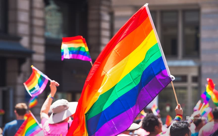 Rainbow flags at New York Pride