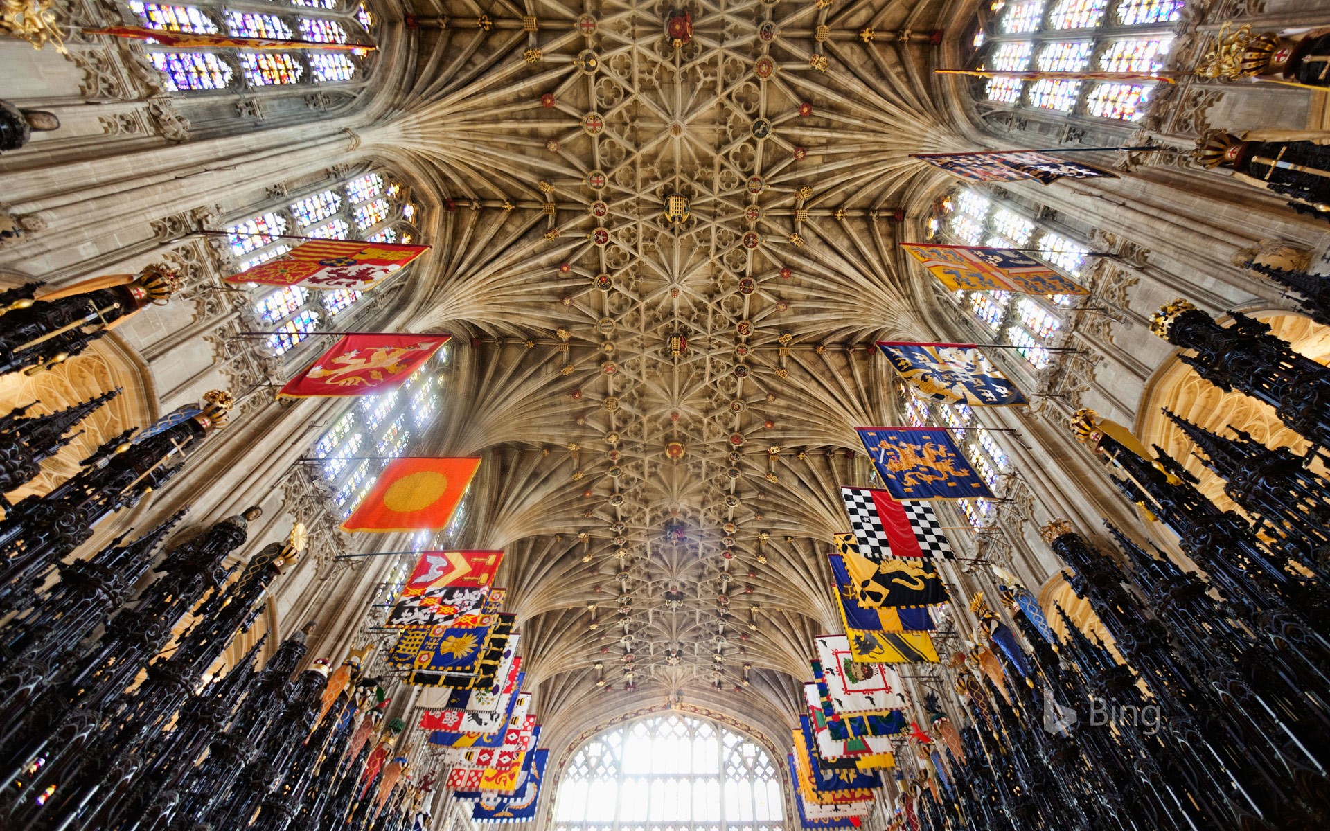 Bing Wallpaper: The Quire ceiling at St George's Chapel, Windsor Castle
