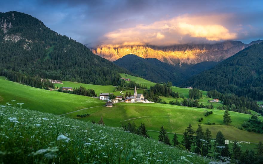 Village of Santa Maddalena, Dolomites, Italy
