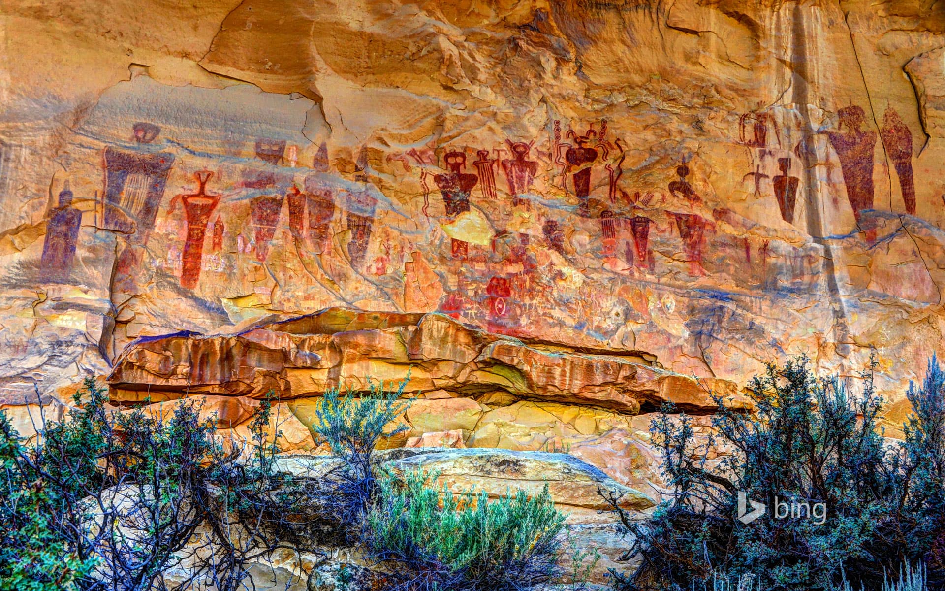 Bing Wallpaper: Sego Canyon pictograms, Utah