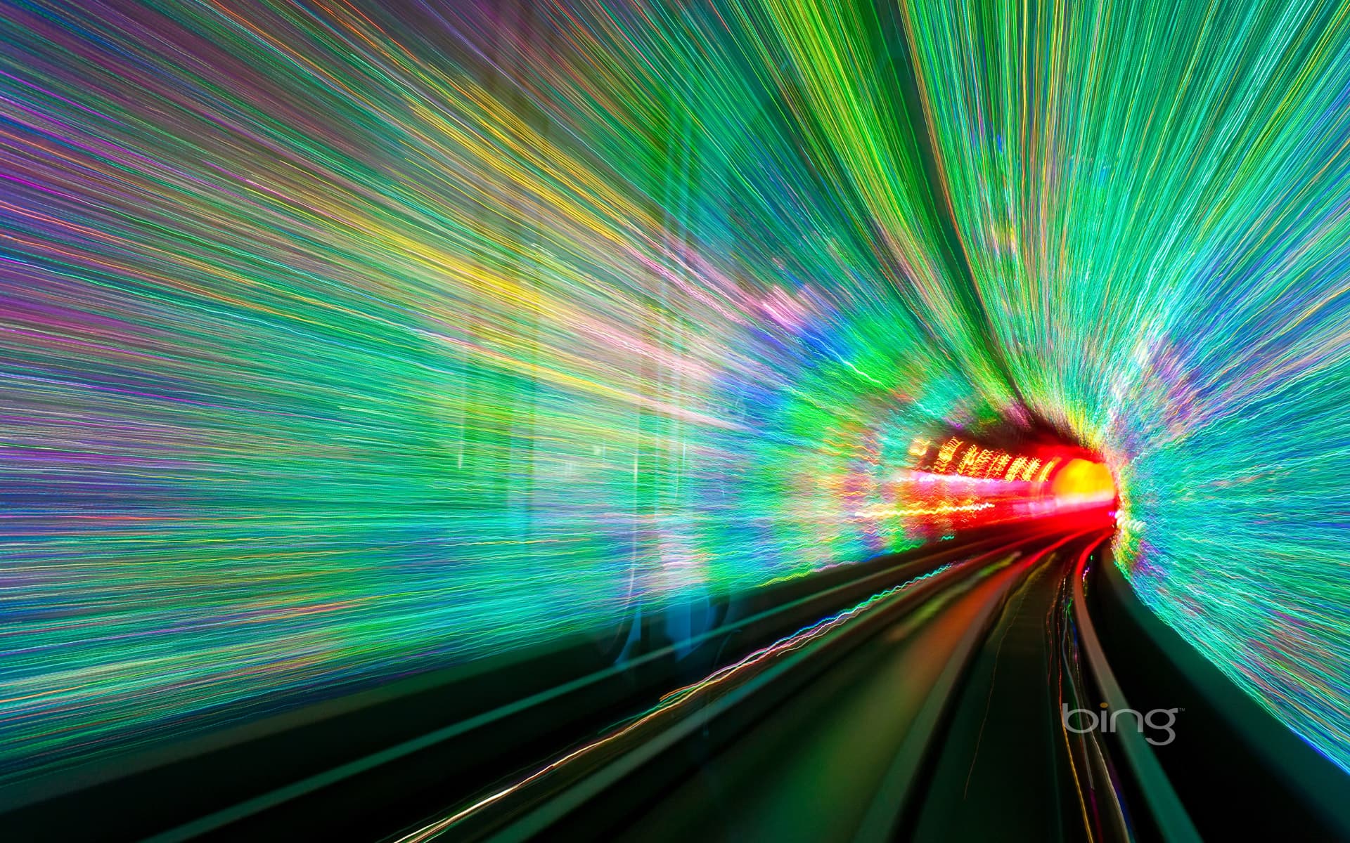 Bing Wallpaper: Inside the Bund Sightseeing Tunnel under the Huangpu River in Shanghai, China