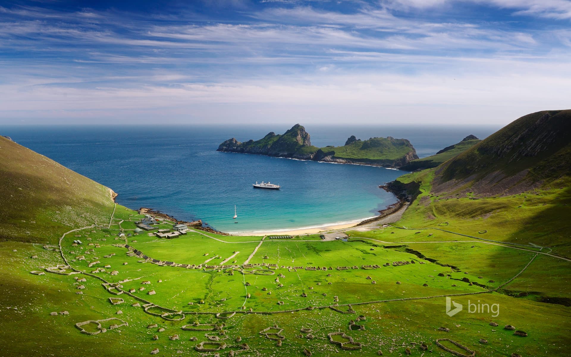 Bing Wallpaper: Village Bay on the island of Hirta, Scotland