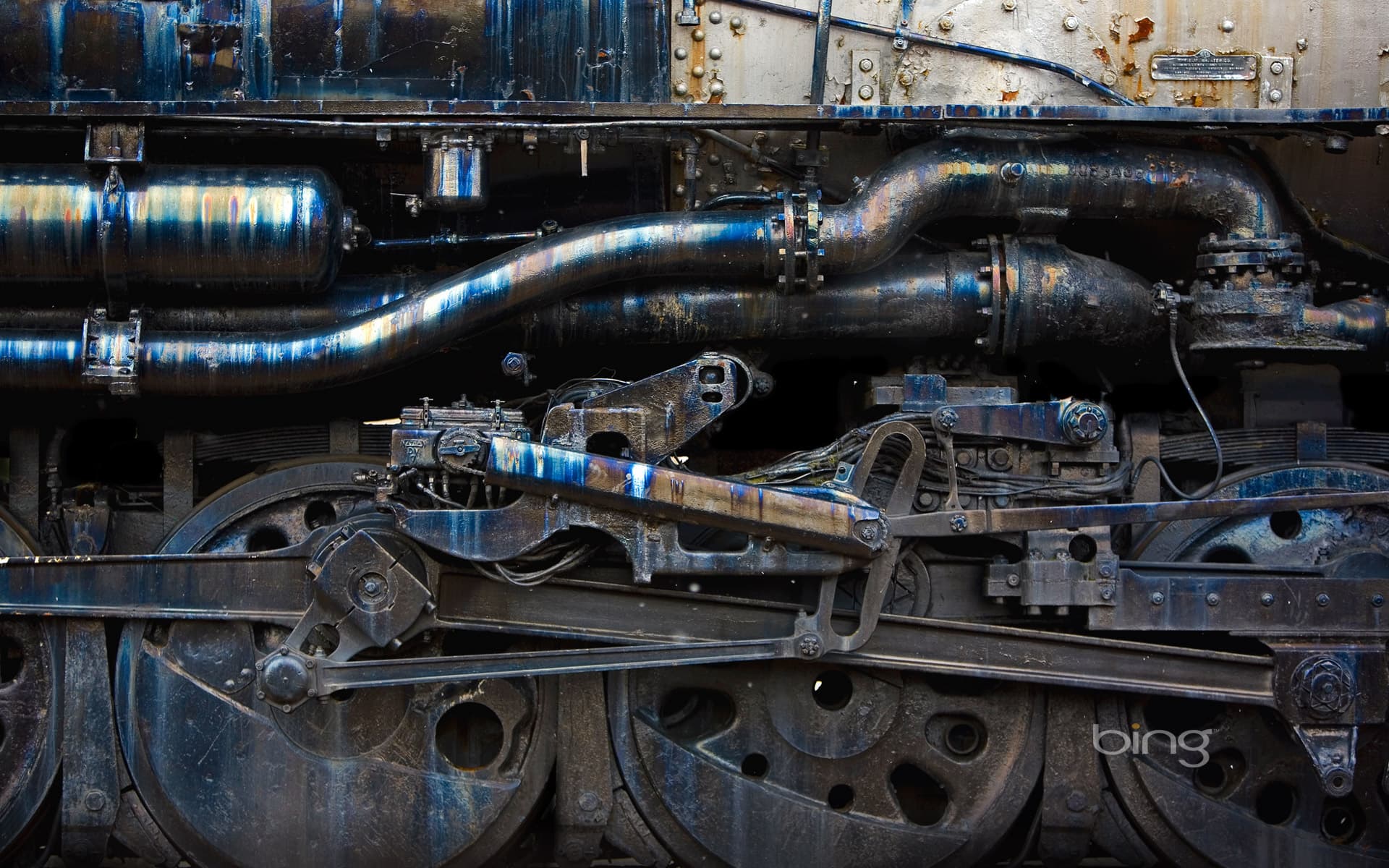 Bing Wallpaper: Detail of a steam engine at Steamtown National Historic Site, Scranton, Pennsylvania