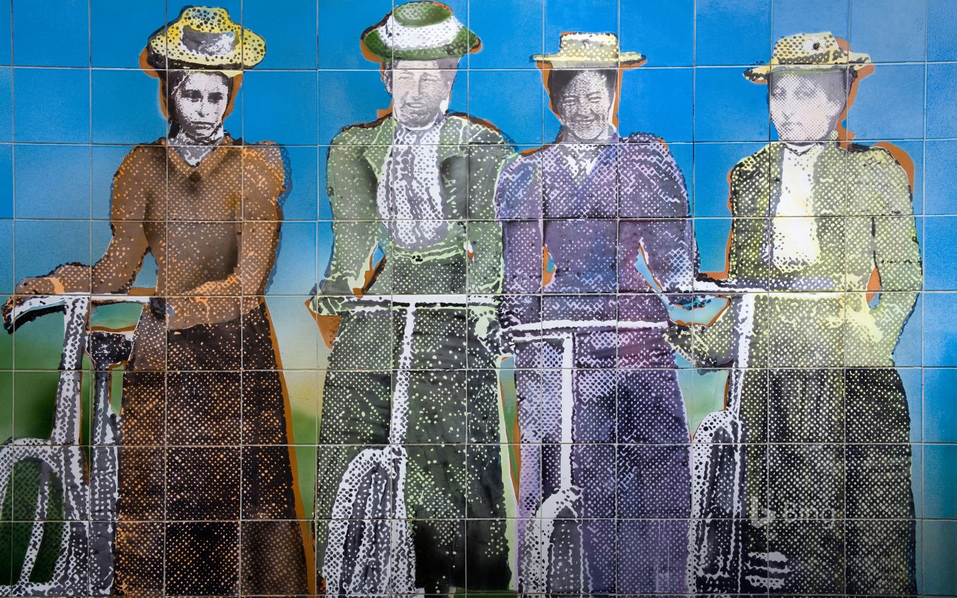 Bing Wallpaper: Women's suffrage tile mural outside the Auckland Art Gallery, New Zealand