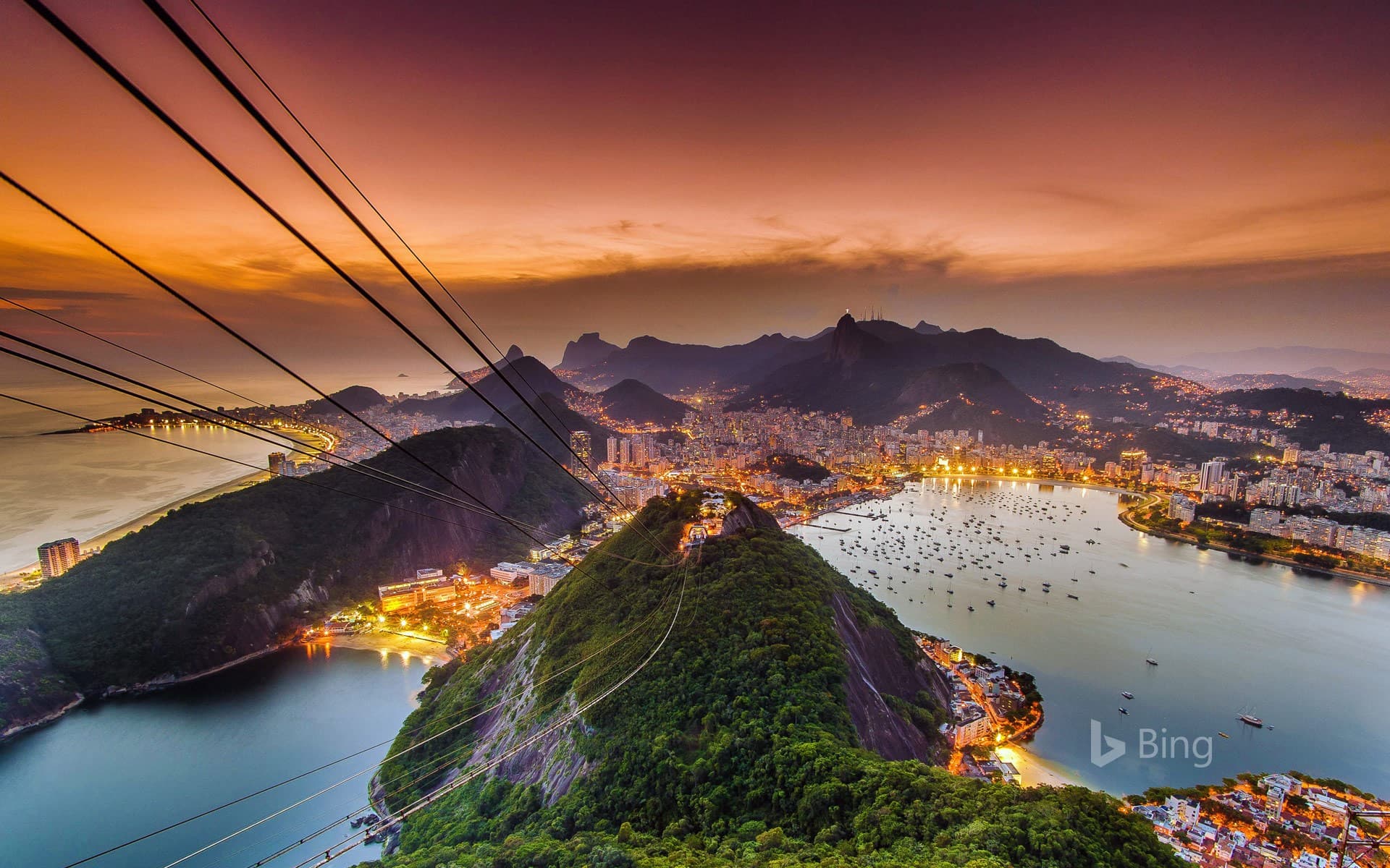 Bing Wallpaper: Rio de Janeiro, seen from Sugarloaf Mountain, Brazil