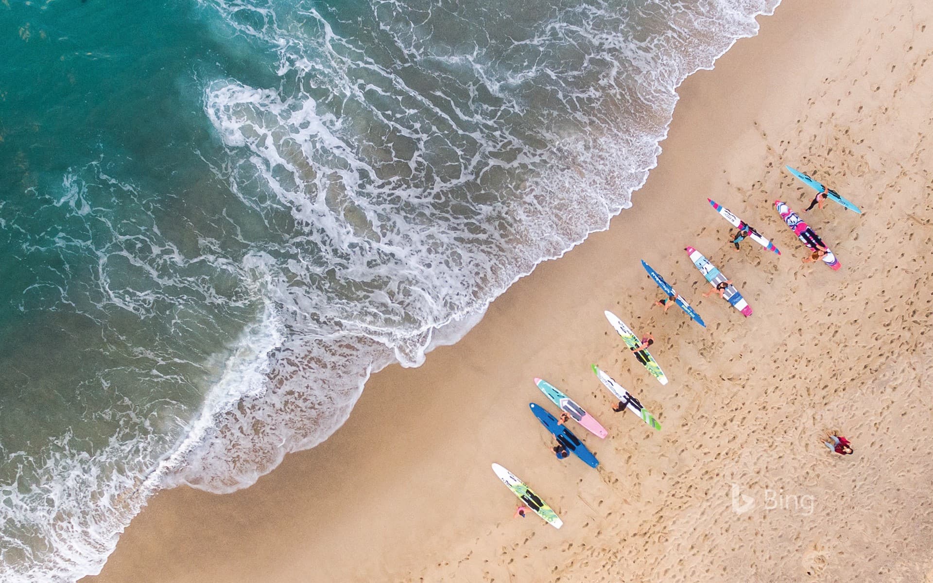 Bing Wallpaper: Surfers at Bronte Beach, near Sydney, Australia