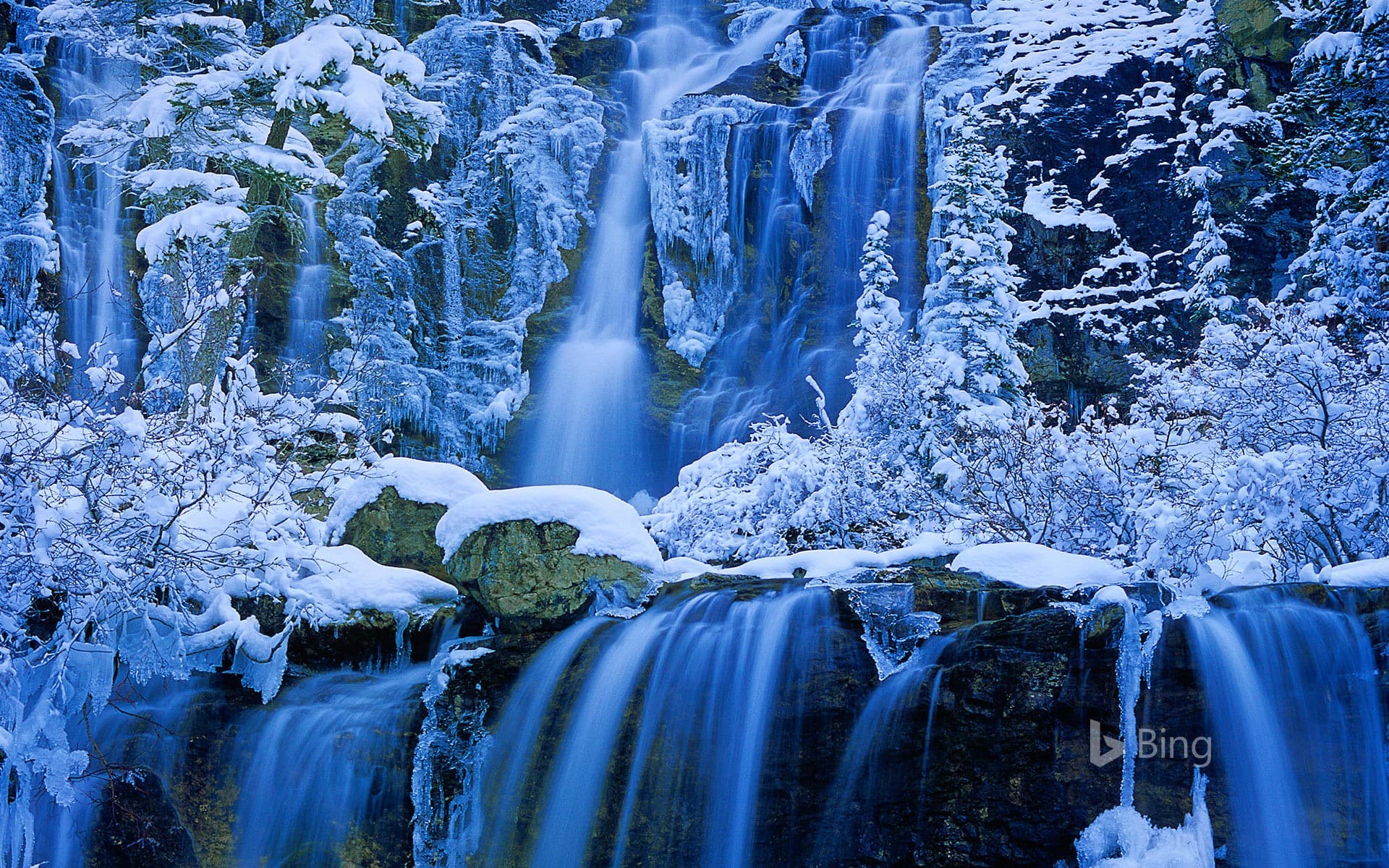 Bing Wallpaper: Tangle Creek Falls, Jasper National Park, Alberta, Canada