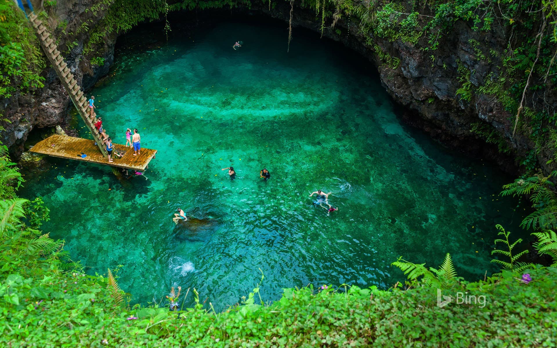 Bing Wallpaper: To Sua Ocean Trench in Lotofaga, Upolu, Samoa