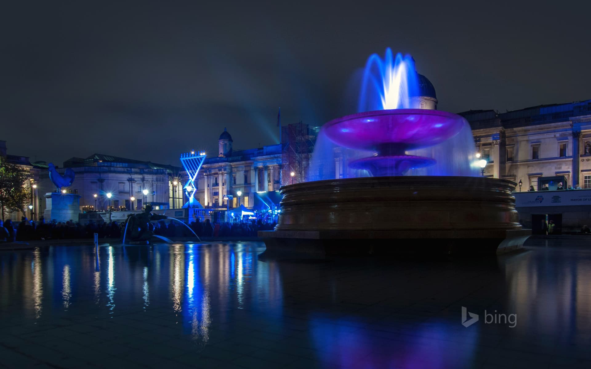 Bing Wallpaper: The Trafalgar Square Menorah, London