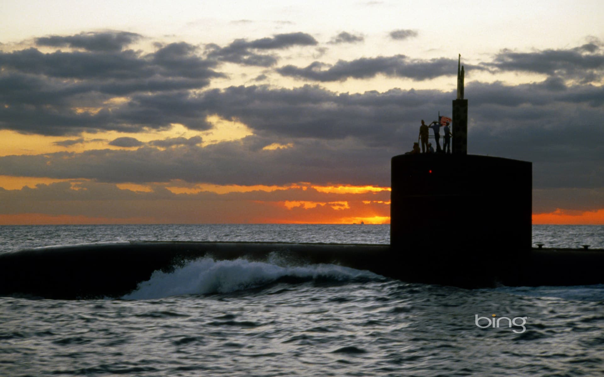 Bing Wallpaper: The USS San Francisco (SSN-711) at sea