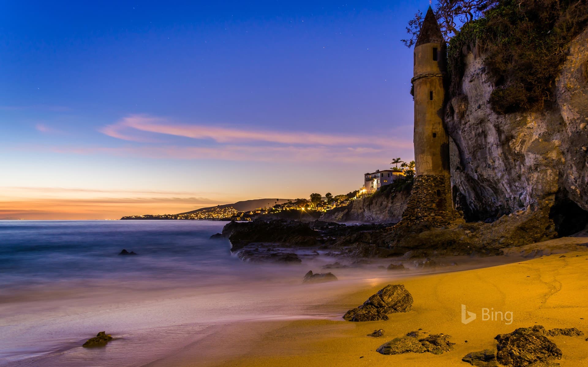 Bing Wallpaper: The tower at Victoria Beach, Laguna Beach, California