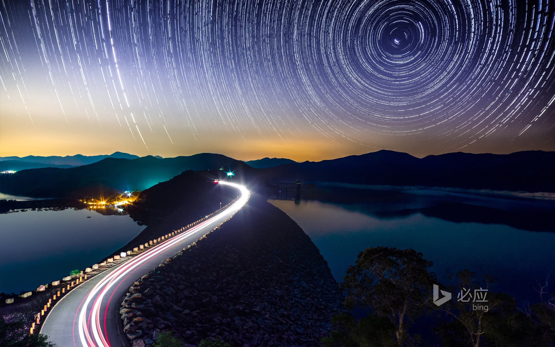 Bing Wallpaper: West Dam, Wanyi Reservoir, Hong Kong