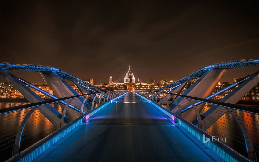 Millennium Bridge and St Paul's Cathedral, London