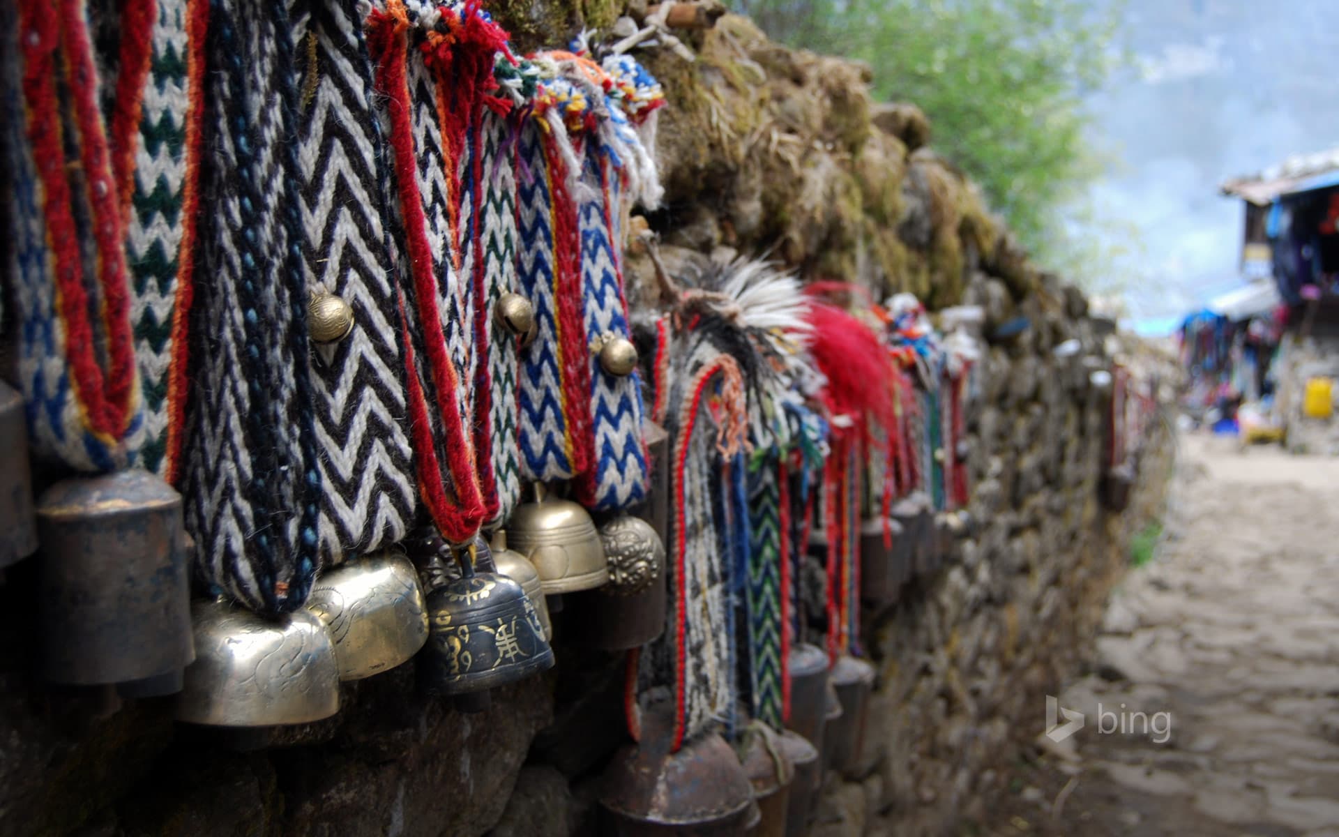 Bing Wallpaper: Yak bells for sale in Namche Bazaar, Nepal